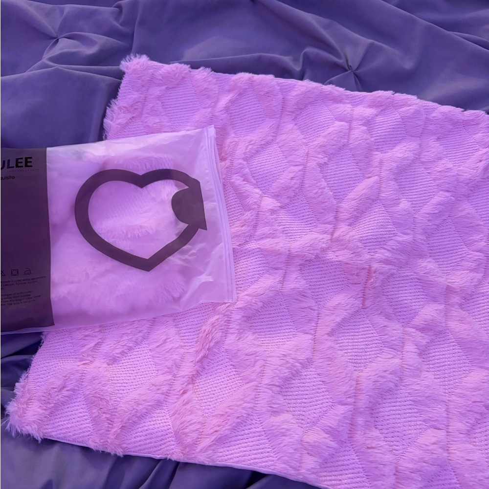 Two Pink fuzzy pillow cases